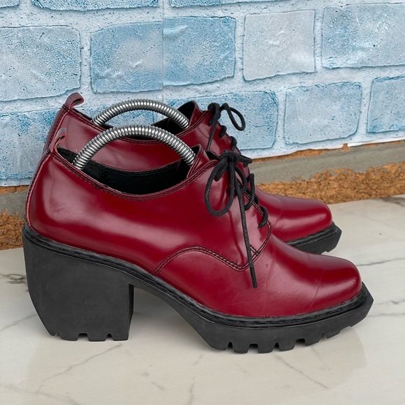 Opening Ceremony Grunge Oxfords red- burgundy shoes size 39/8 - Picture 1 of 9